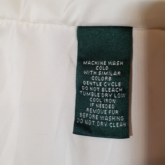 Lauren Ralph Lauren Active Puffer Coat Ivory with Faux Fur Collar Size Medium - Picture 13 of 16